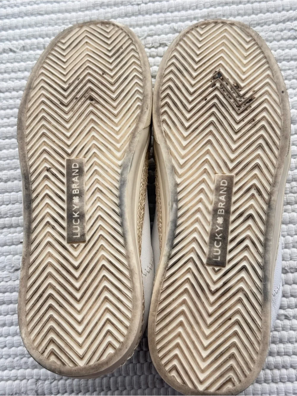 Lucky Brand Cheynas Leather Espadrille Platform Sneakers Size 8.5